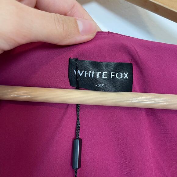White Fox - Falling to Pieces Long Sleeve Mini Dress in Berry NWT - Picture 12 of 13